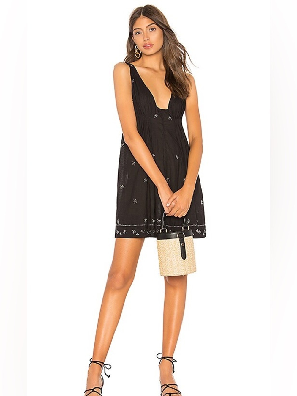 NWT Intimately Free People Crushin’ On You Black Embellished Slip Dress, Size S